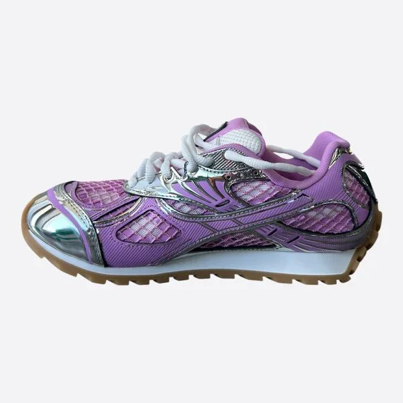 Bottega Veneta Pink & Silver Orbit Women's Sneakers - Picture 6 of 7